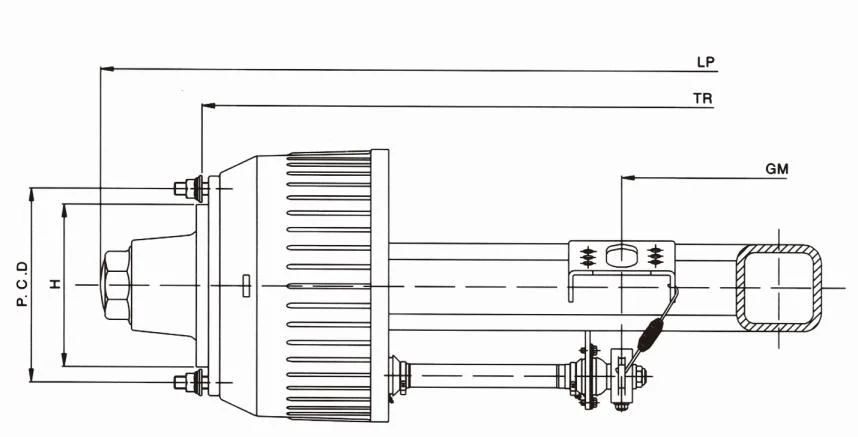 Trailer Part Axle 12ton 14ton 16ton 18ton Trailer Axle Truck Axle Rear Axle Drum Axle Germany BPW Type Axle